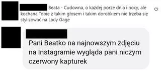 Komentarze pozostawione przez fanów Beaty Kozidrak