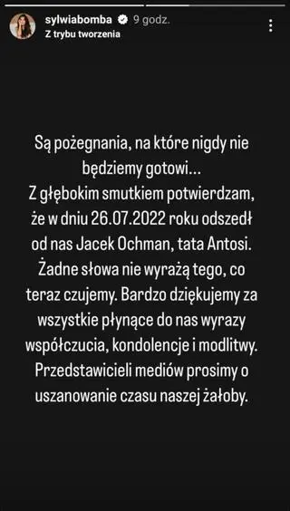 Jacek Ochman nie żyje. Były partner Sylwii Bomby osierocił córkę