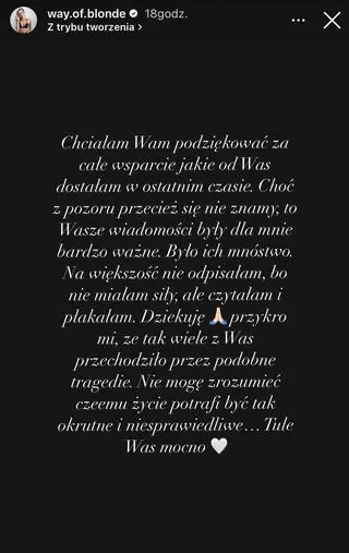 Karolina Brzuszczyńska odniosła się do śmierci brata na swoim profilu na instagramie