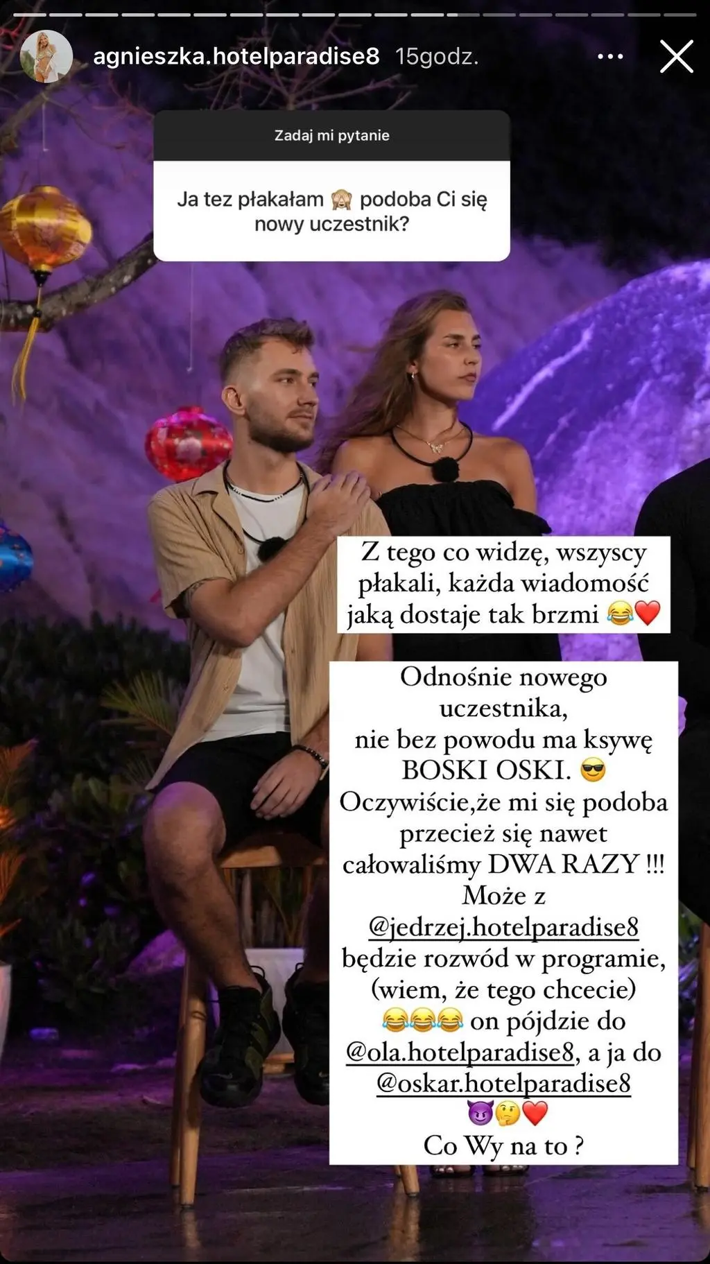 Agnieszka z "HP" o nowym uczestniku