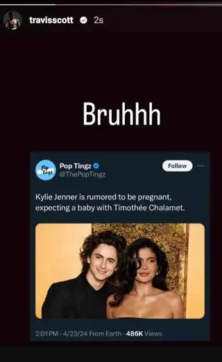 Travis Scott zareagował na plotki o ciąży Kylie Jenner