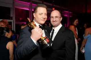 Darren Aronofsky i Brendan Fraser z Oscarem