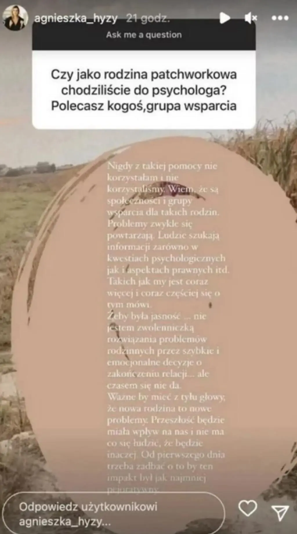 Agnieszka Hyży o rodzinie
