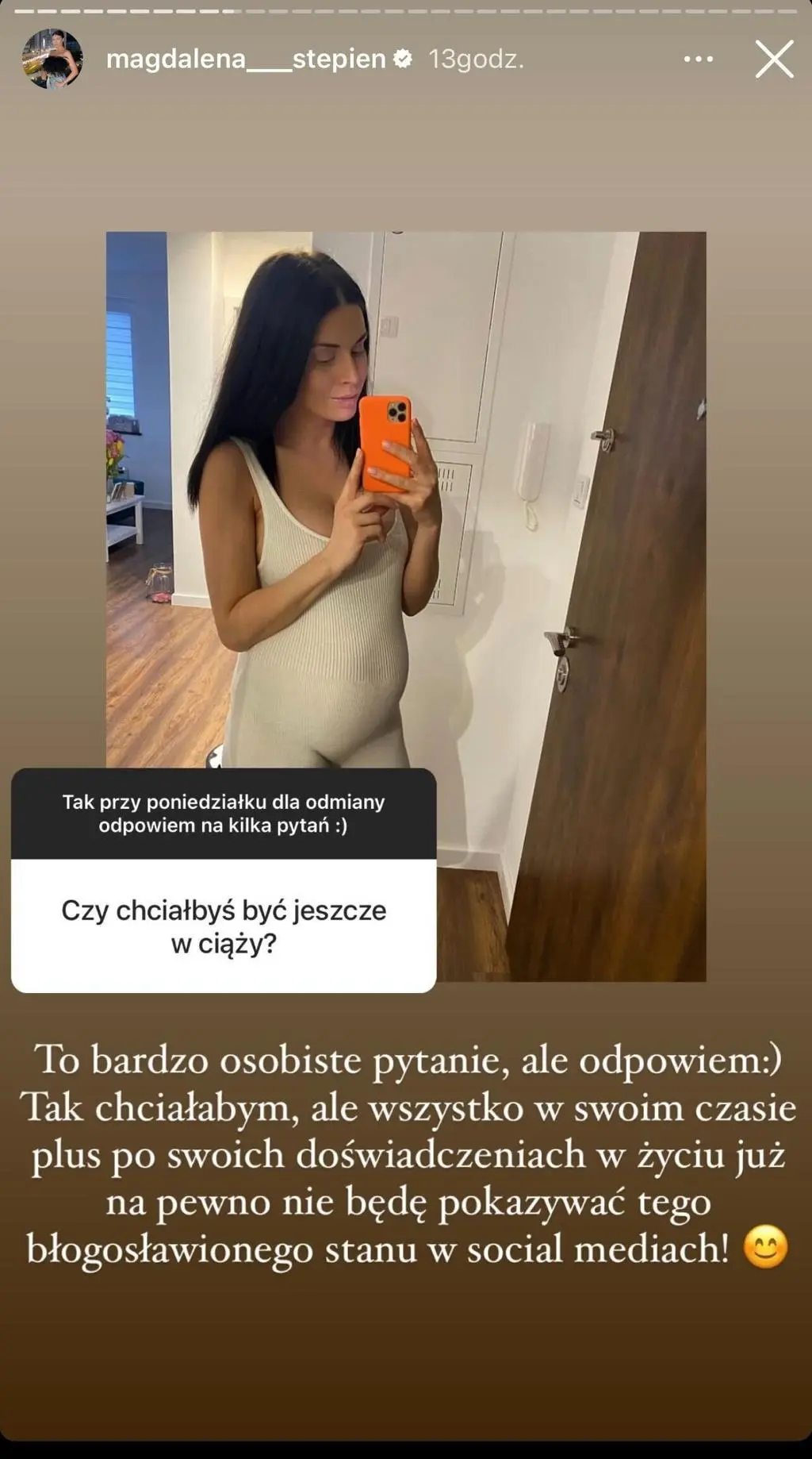 Magdalena Stępień o kolejnym dziecku
