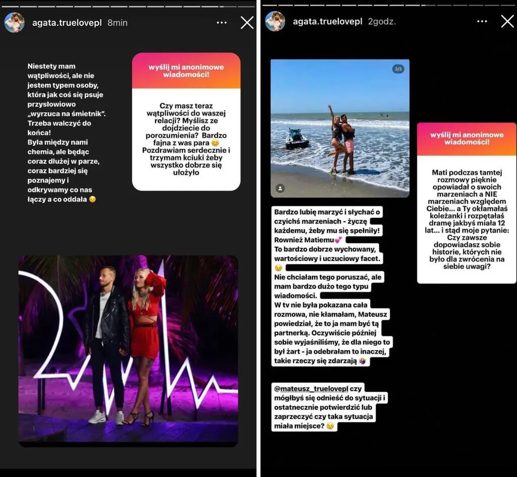 Agata z "True Love" komentuje zamieszanie wokół rozmowy z Mateuszem