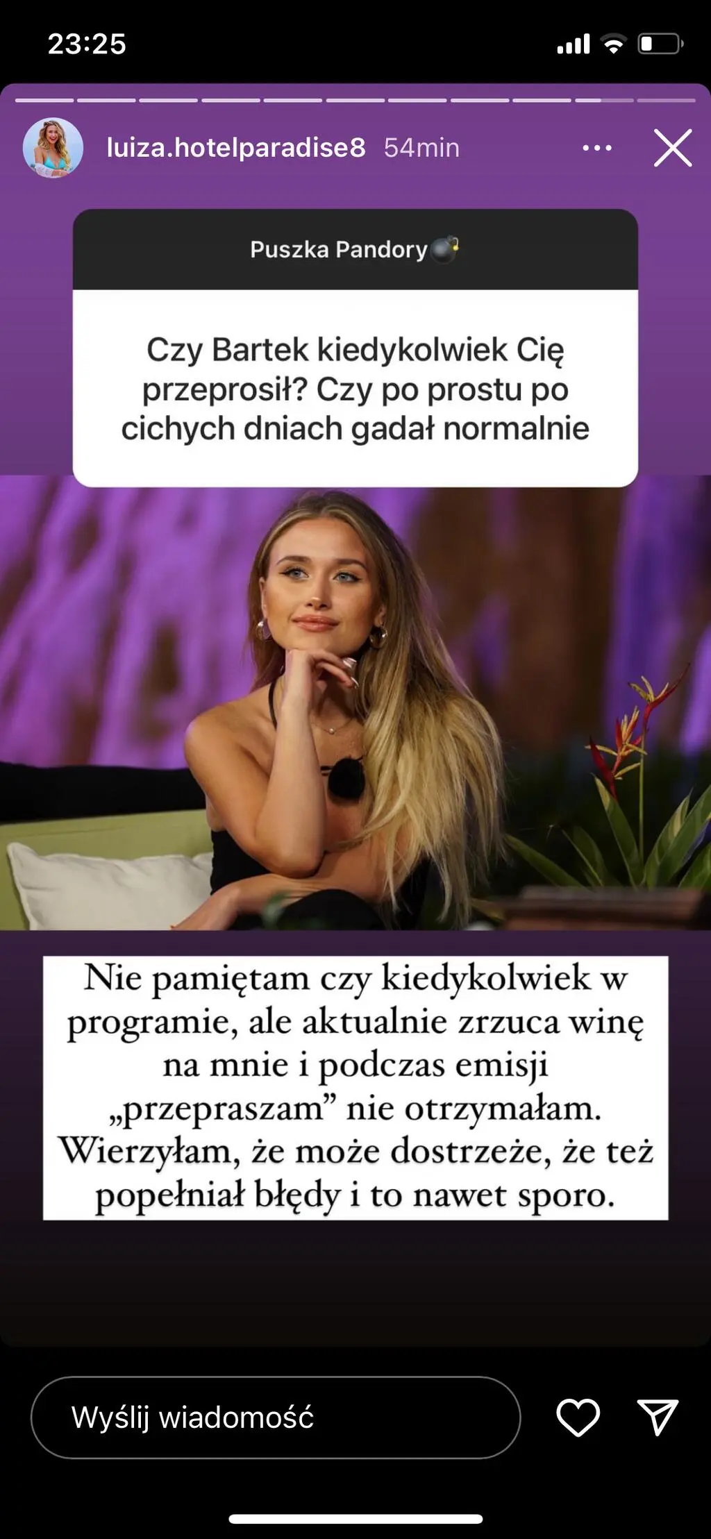 "Hotel Paradise 8". Luiza reaguje na relację Bartka