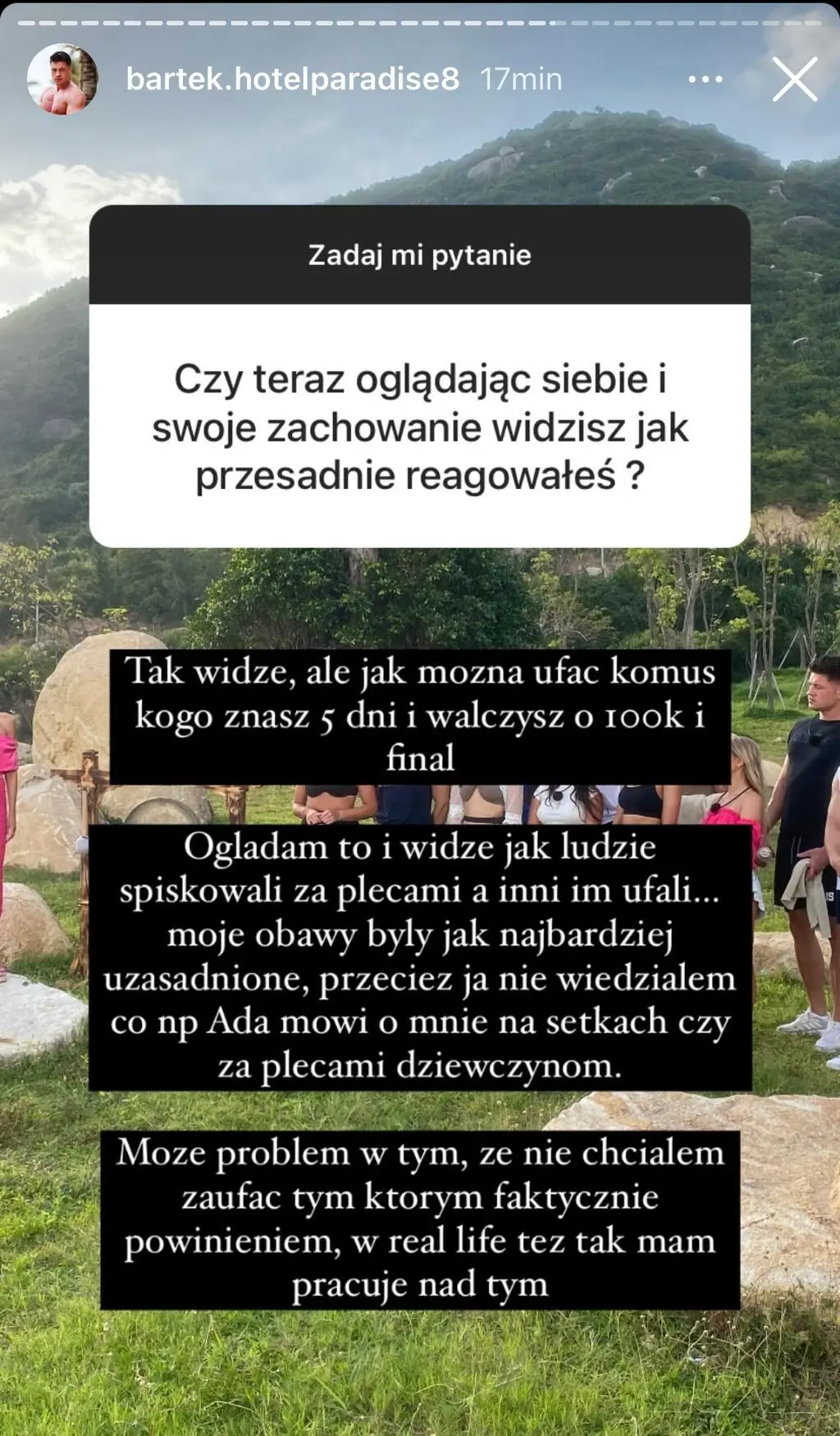 Bartek z "Hotelu Paradise 8" o Adzie