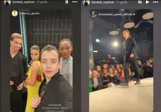 Szymon Bieniuk na pokazie mody