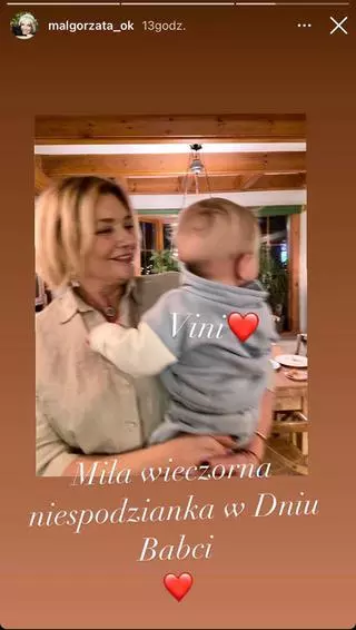 Małgorzata Ostrowska-Królikowska spędza Dzień Babci z Vincentem