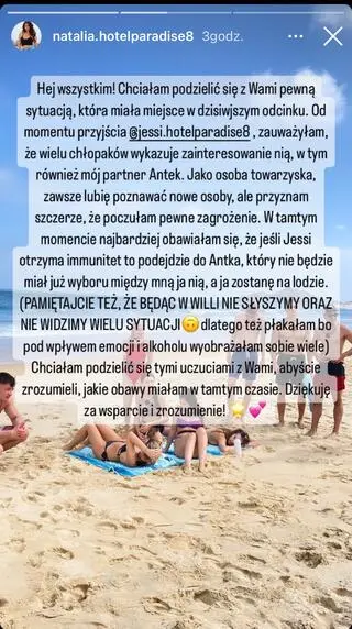 "Hotel Paradise 8". Natalia o stosunku do Jessi