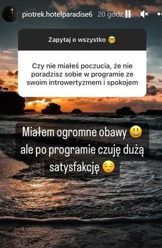 Piotr z "Hotelu Paradise" o obawach przed udziałem w show