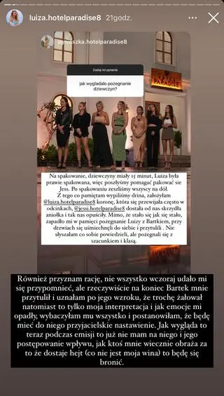 Luiza z "HP" zdradziła, jak wyglądało jej pożegnanie z Bartkiem