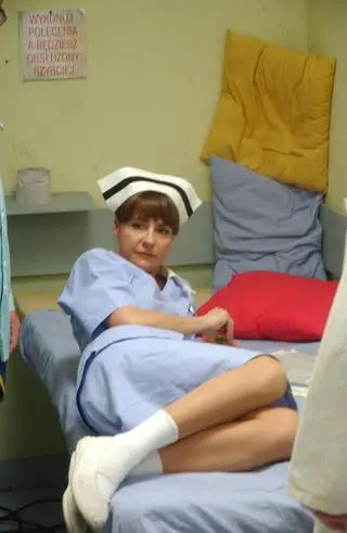 Agnieszka Suchora na planie "Daleko od noszy"