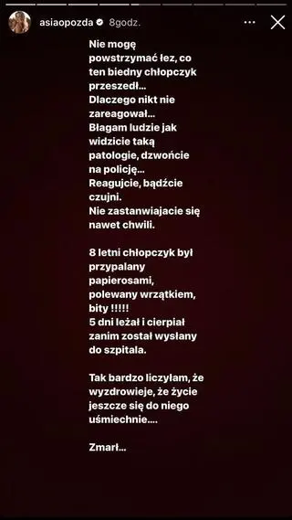 Joanna Opozda zabrała głos po śmierci 8-letniego Kamila