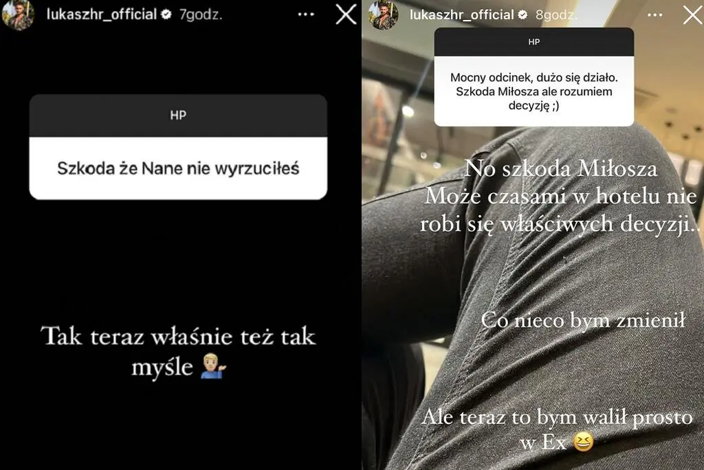 Łukasz z "HP All Stars" żałuje, że wyrzucił Łukasza. Wybrałby Nanę