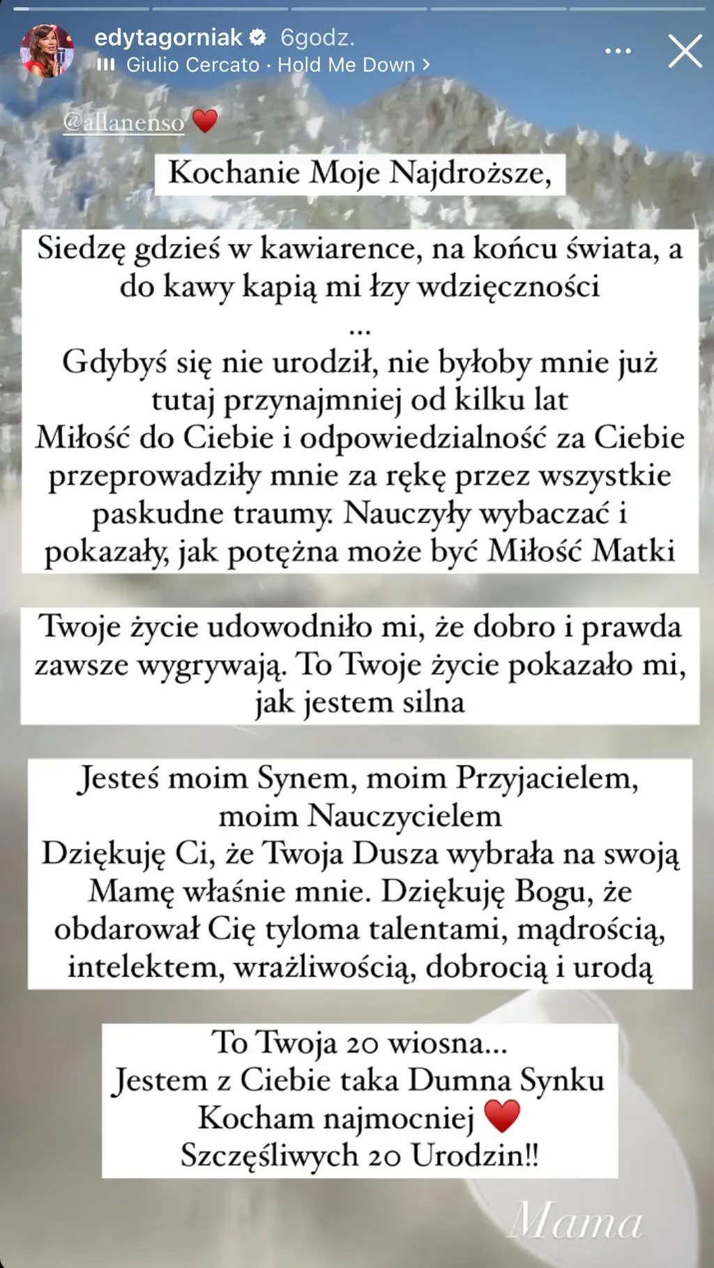 Edyta Górniak złożyła życzenia synowi Allanowi