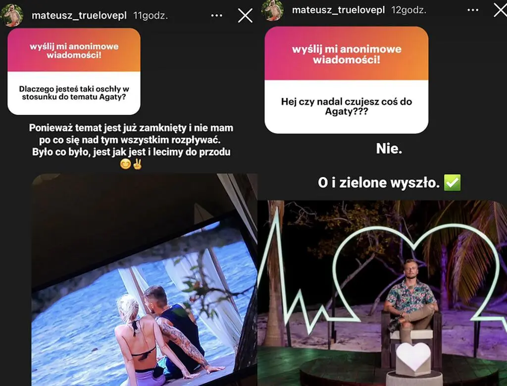 Mateusz z "True Love" o uczuciach do Agaty