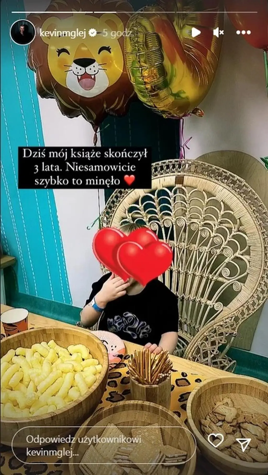 Syn Kevina Mgleja skończył trzy lata
