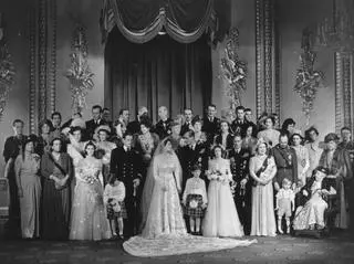 Rodzina królewska na ślubie Elżbiety i Filipa