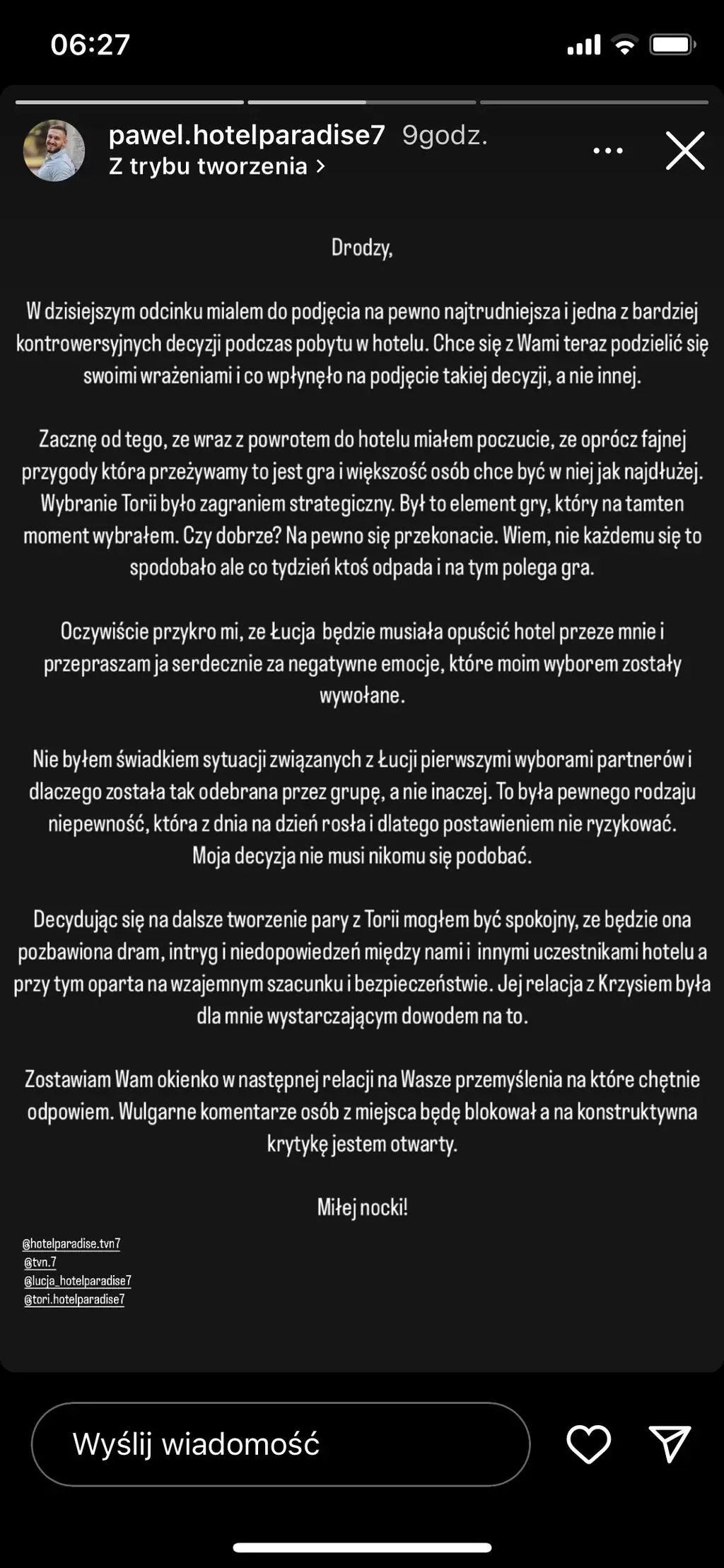 Paweł z "Hotelu Paradise"