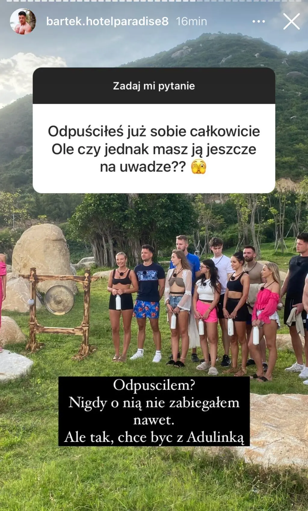 Bartek z "Hotelu Paradise 8" o Adzie