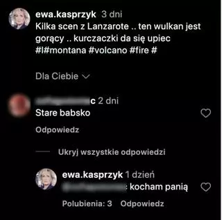 Ewa Kasprzyk odpowiada internautce