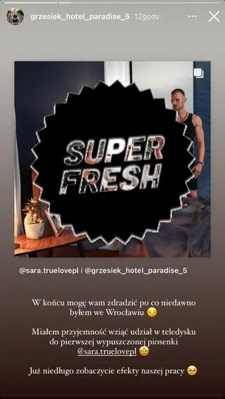 Sara z "TL" i Grzesiek z "HP" na planie teledysku