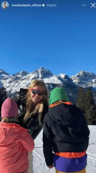 Monika Olejnik z wnukami