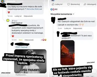 Na Fest Festival zabrakło udogodnień dla osób z niepełnosprawnościami
