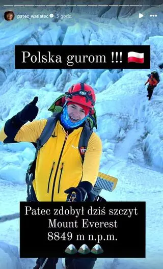 Jakub "Patec" Patecki zdobył Mount Everest