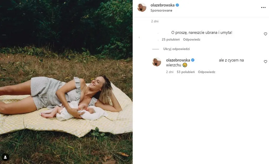 Aleksandra Żebrowska odgryza się internautce