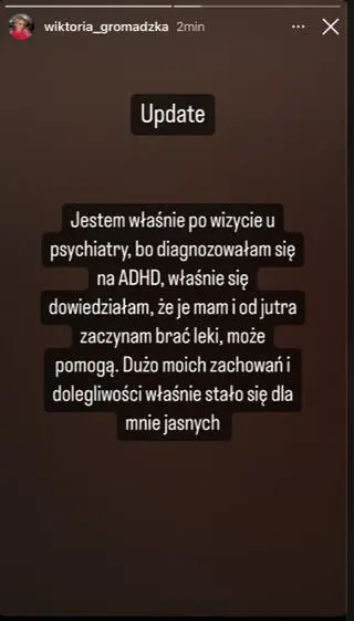 Wiktoria Gromadzka o ADHD