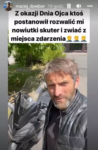 Maciej Dowbor ma zniszczony skuter
