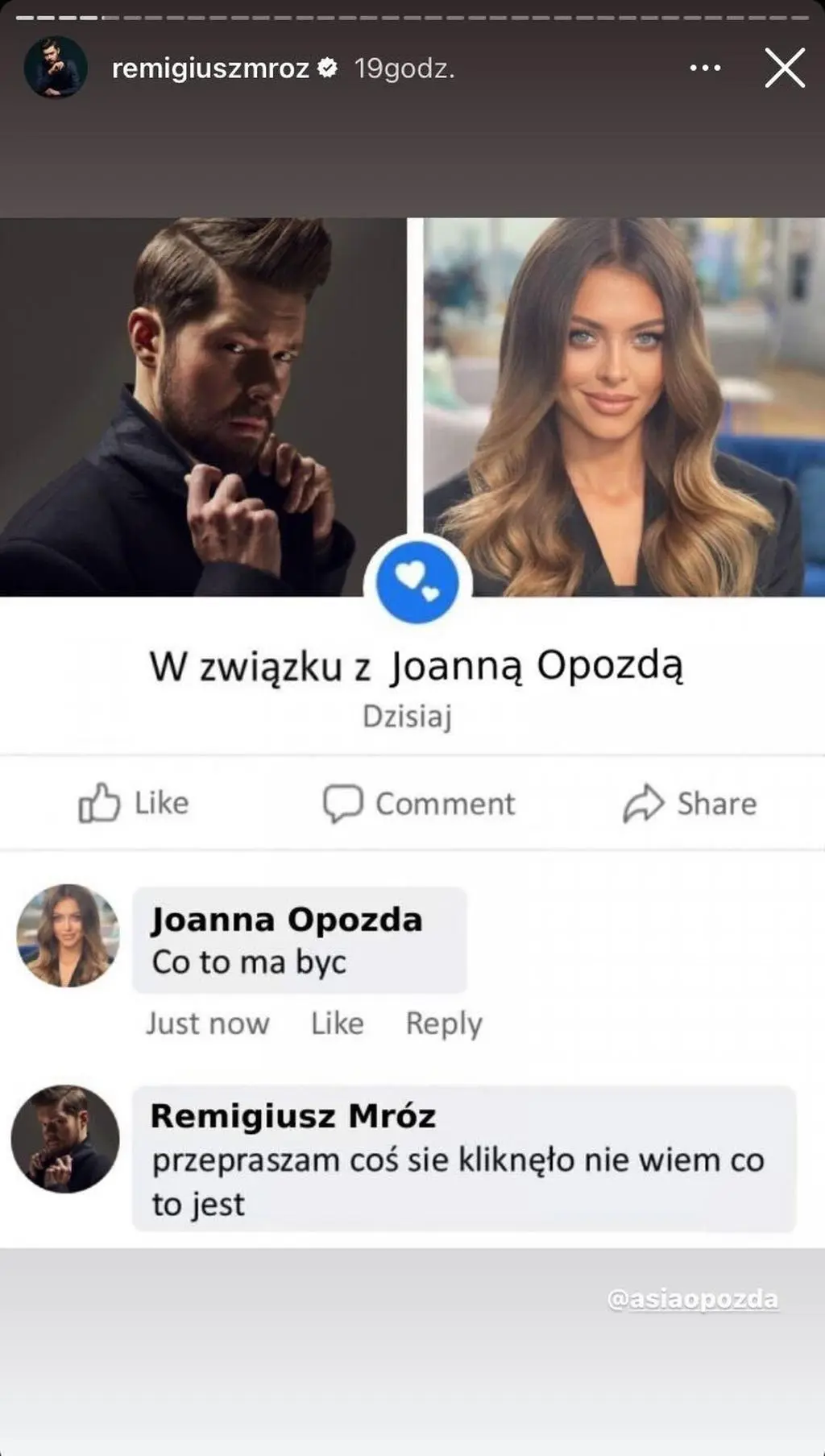 Remigiusz Mróz komentuje "romans" z Joanną Opozdą