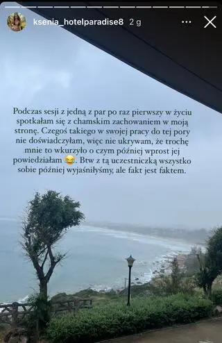 Ksenia z "Hotelu Paradise'