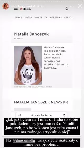 Natalia Janoszek o swoich rolach