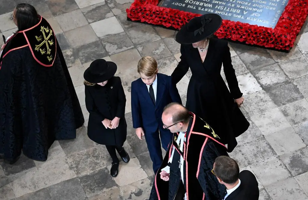 Pogrzeb Elżbiety II: Księżna Kate z dziećmi