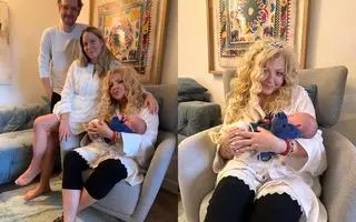 Magda Gessler w synem, synową i wnukiem