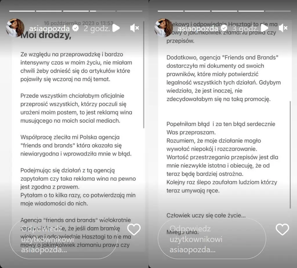 Joanna Opozda wydała oświadczenie ws. prokuratorskiego zarzutu