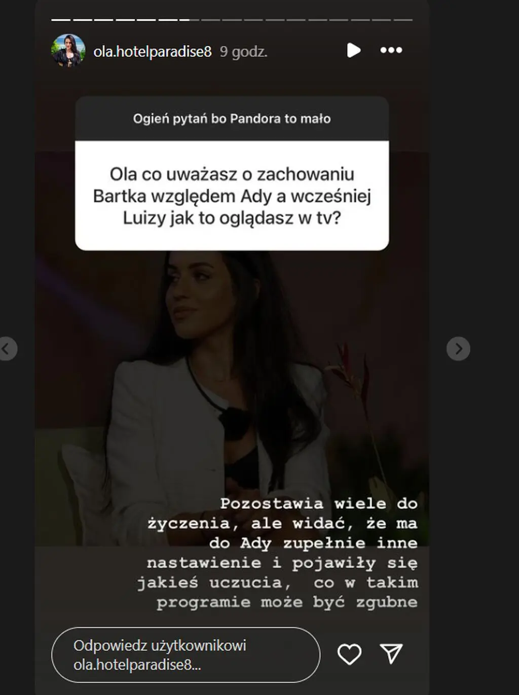 Ola z "HP" o zachowaniu Bartka