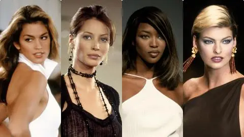Cindy Crawford, Linda Evangelista, Naomi Campbell, Christy Turlington