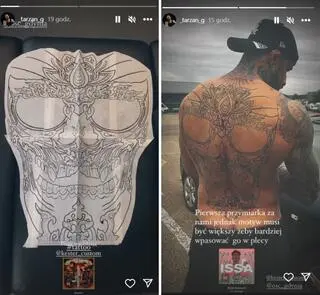 "99 - Gra o wszystko. VIP". Mateusz "Tarzan" Leśniak wytatuował sobie plecy