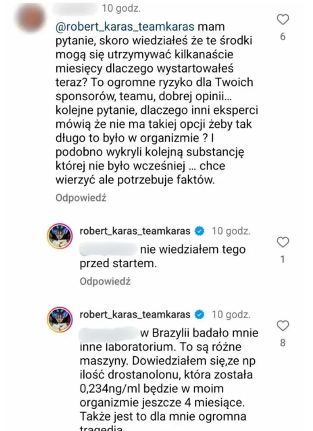 Robert Karaś o aferze dopingowej