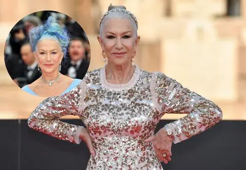 Helen Mirren zaskoczyła w Cannes. Na dywanie pokazała się w... niebieskich włosach