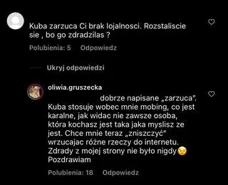 Oliwia z "HP" komentuje rozstanie z Kubą