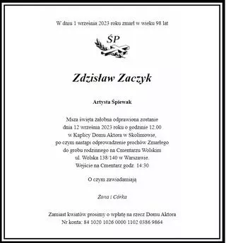 Pogrzeb Zdzisława Zaczyka