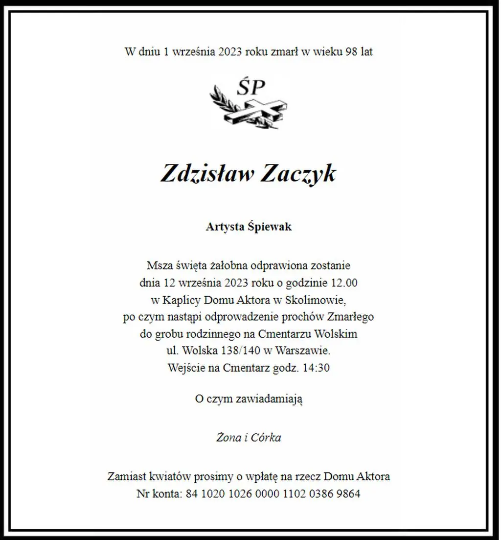 Pogrzeb Zdzisława Zaczyka