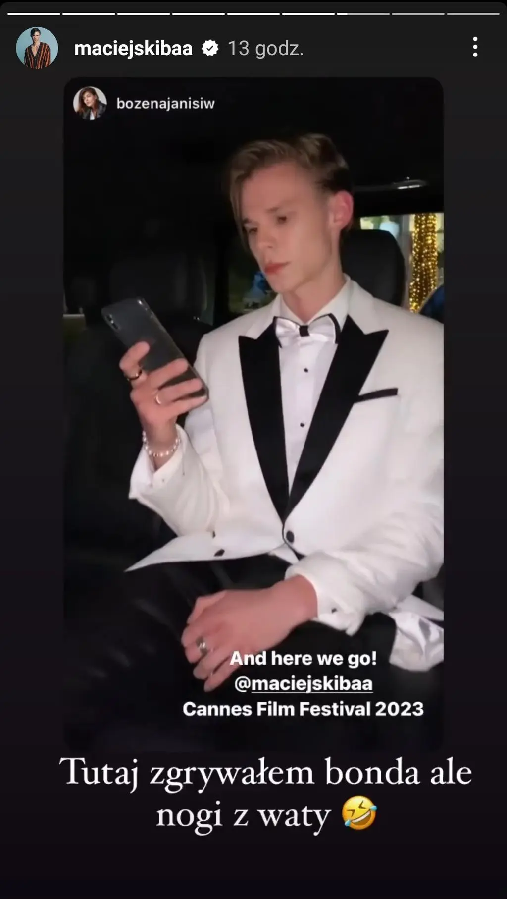 Maciej Skiba w białym fraku prezentował się zachwycająco