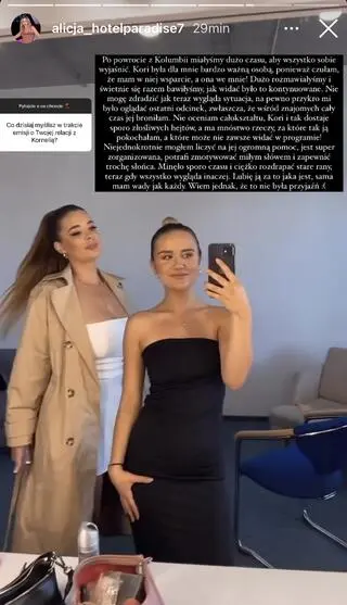 "Hotel Paradise". Alicja o relacji z Kornelią