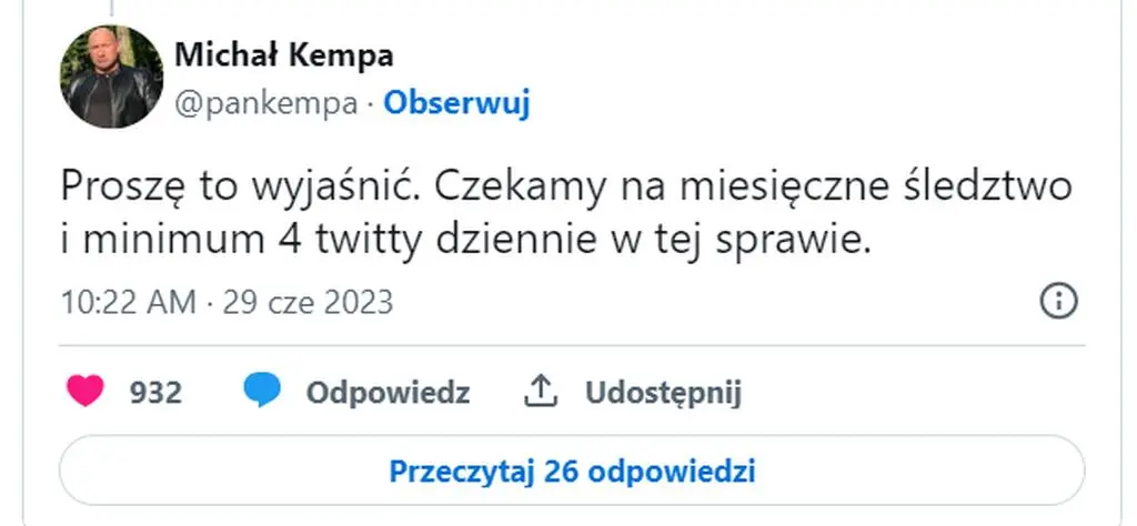 Michał Kempa odpowiedział Krzysztofowi Stanowskiemu